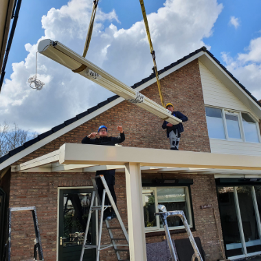 Overkapping met glas Overkapping met glas